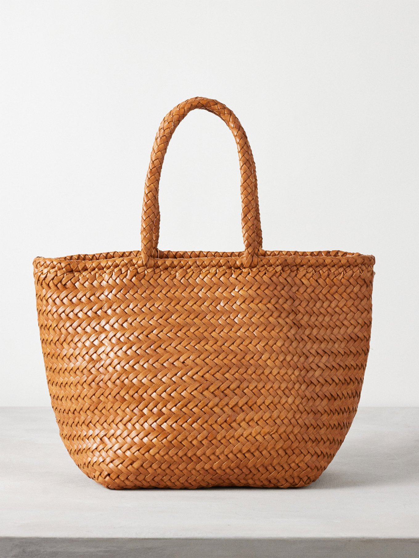 Grace small woven-leather basket bag video