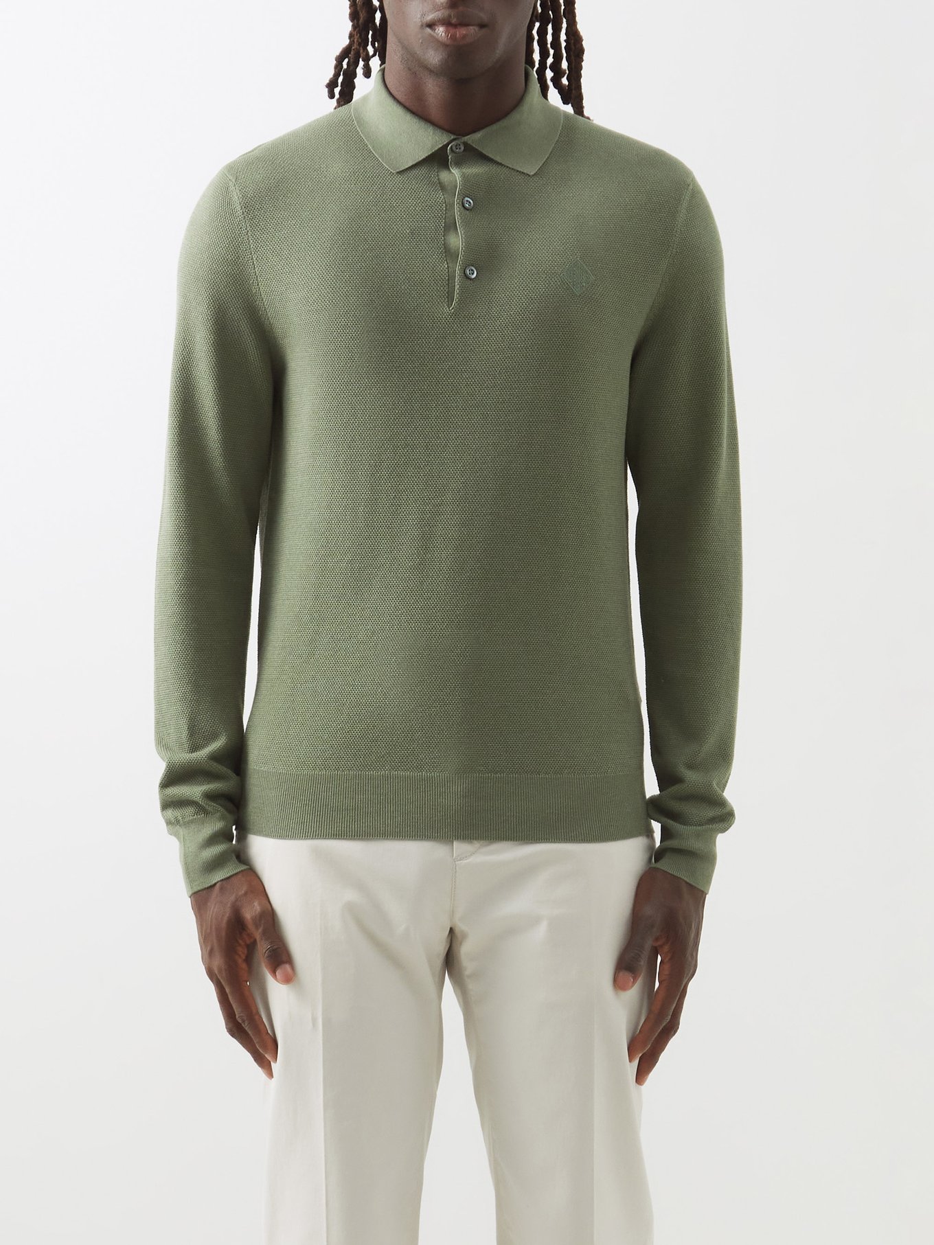 Monogram Long-Sleeved Knitted Polo - Ready to Wear