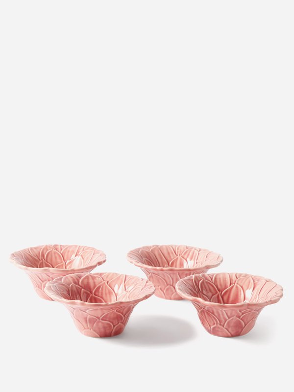 Bordallo Pinheiro Set of four dahlia earthenware bowls