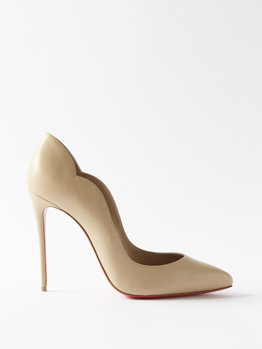 Christian Louboutin Hot Chick 100 scalloped leather pumps