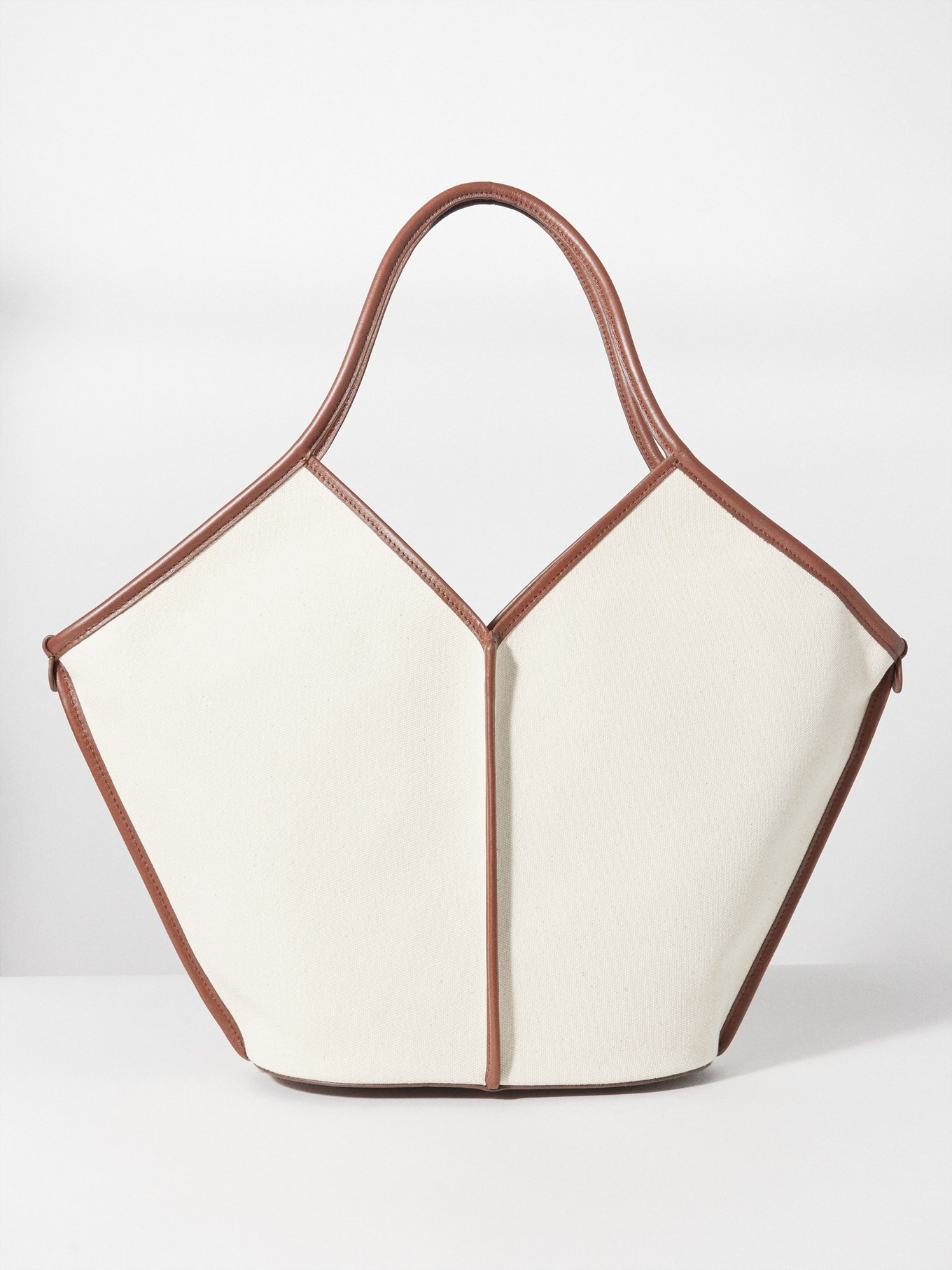 HEREU: Calella tote bag in canvas and leather - Orange
