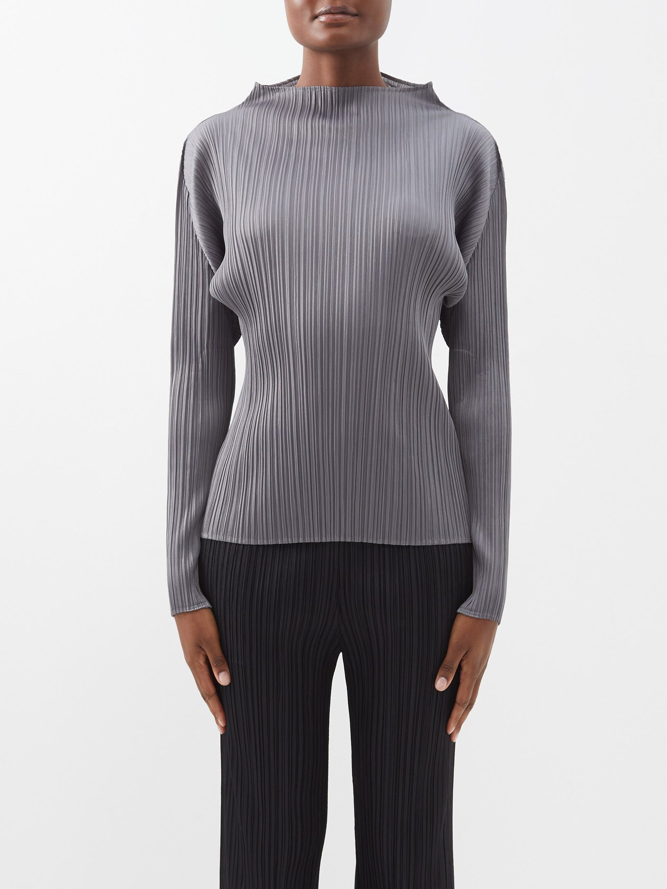 High-neck technical-pleated top video