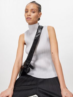 Pleats Please Issey Miyake High-neck technical-pleated tank