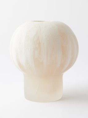 Dinosaur Designs Pearl medium marbled-resin vase
