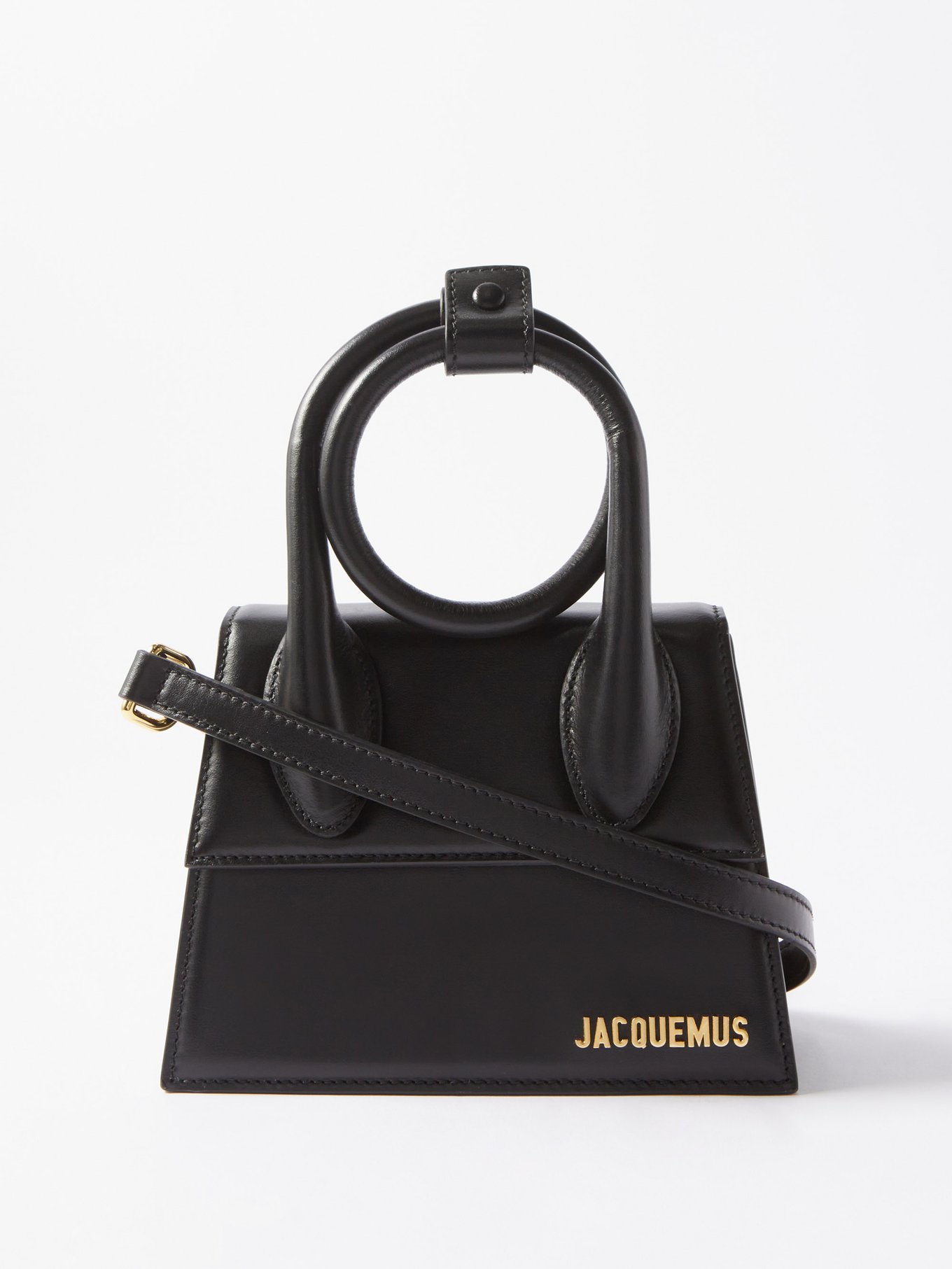Black Chiquito Noeud mini leather bag, Jacquemus