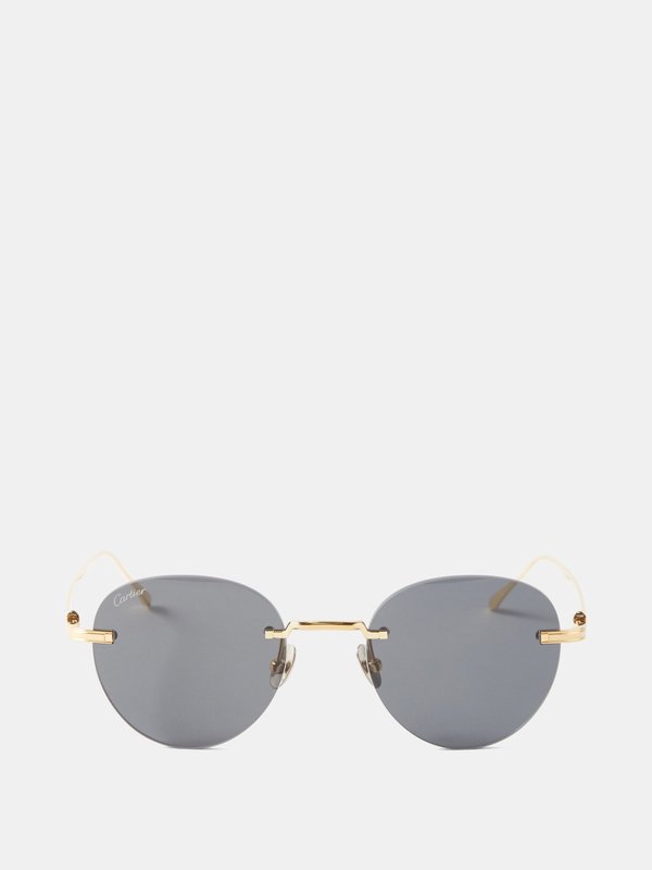 Cartier Eyewear Rimless round titanium sunglasses