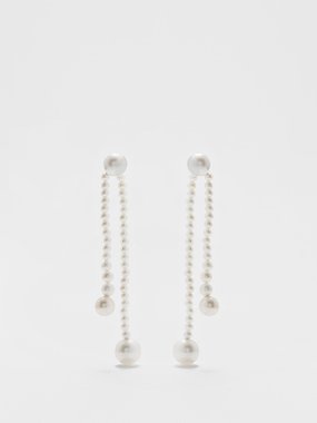 Sophie Bille Brahe Grand Ruban de Perle pearl & 14kt gold earrings