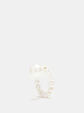 Sophie Bille Brahe Trois Perle pearl & 14kt gold single earring