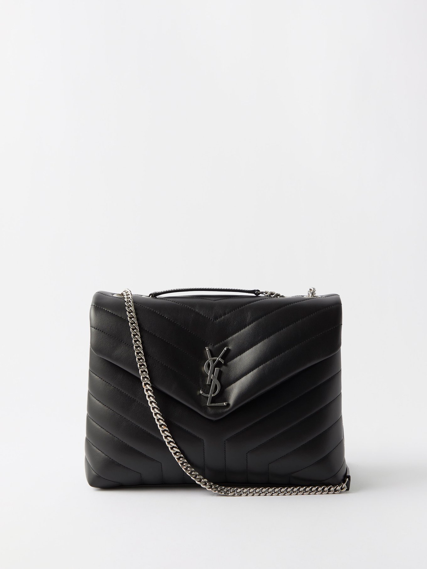 Black Loulou medium quilted-leather shoulder bag, Saint Laurent