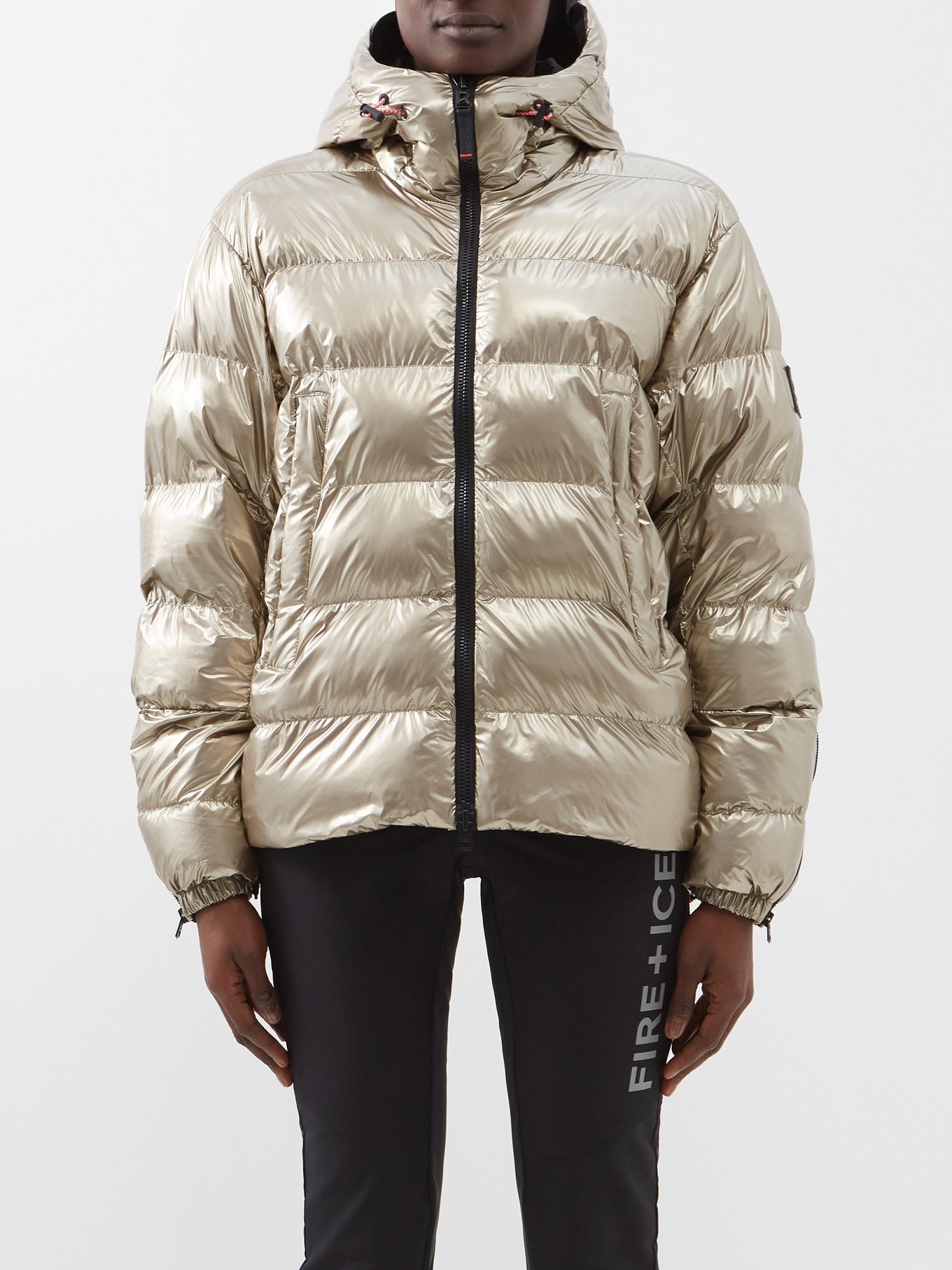 Gold Raissa2 hooded quilted ski jacket, Bogner Fire + Ice
