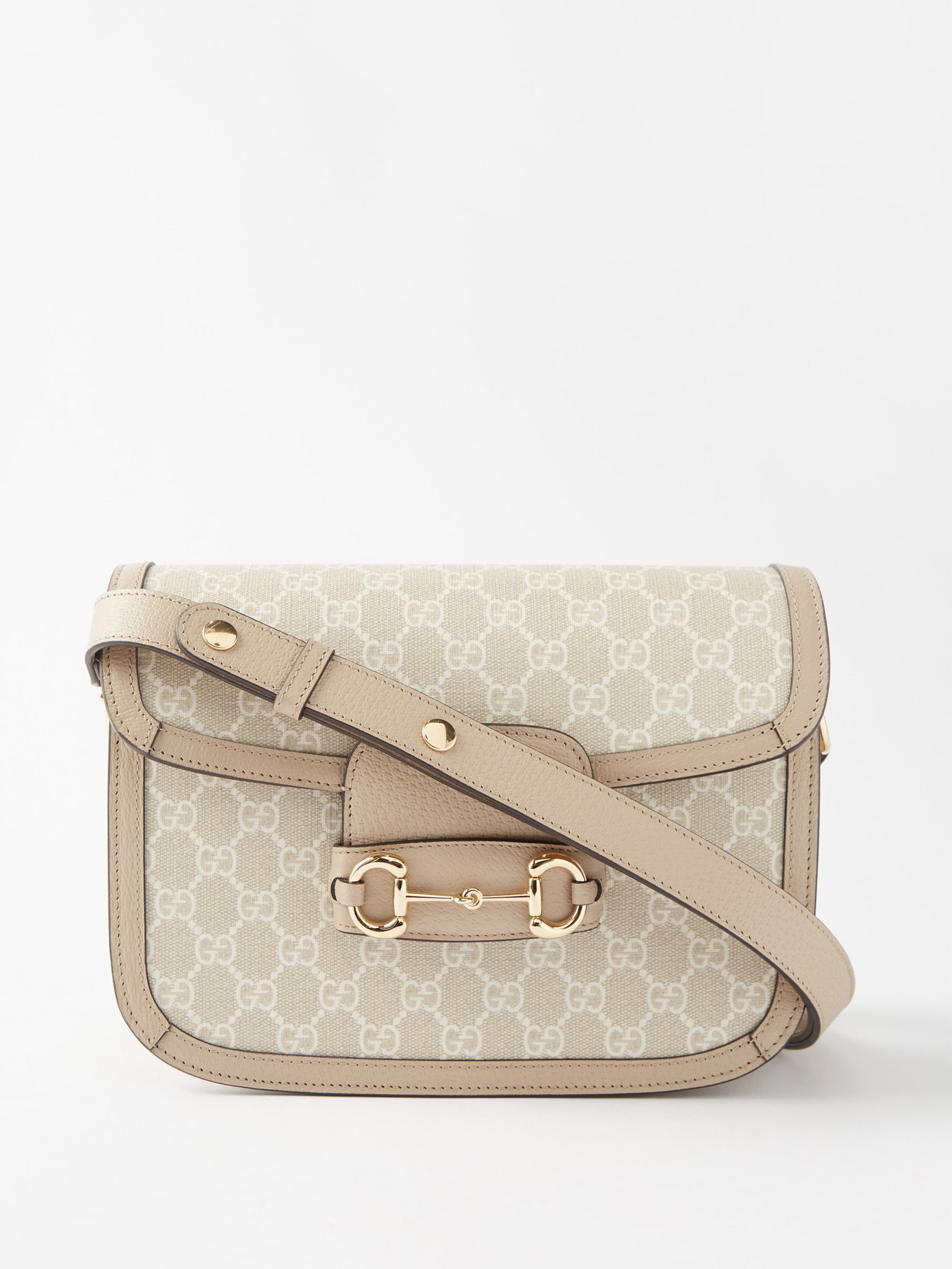 Gucci `new Horsebit` Shoulder Bag in White
