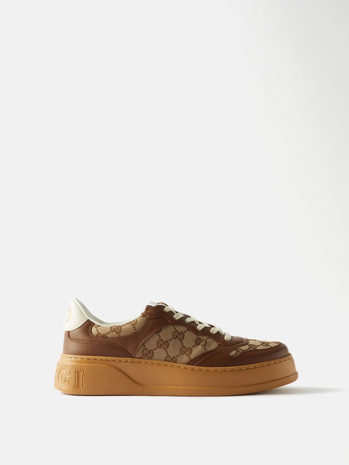 Gucci Monogram Sneakers in Brown