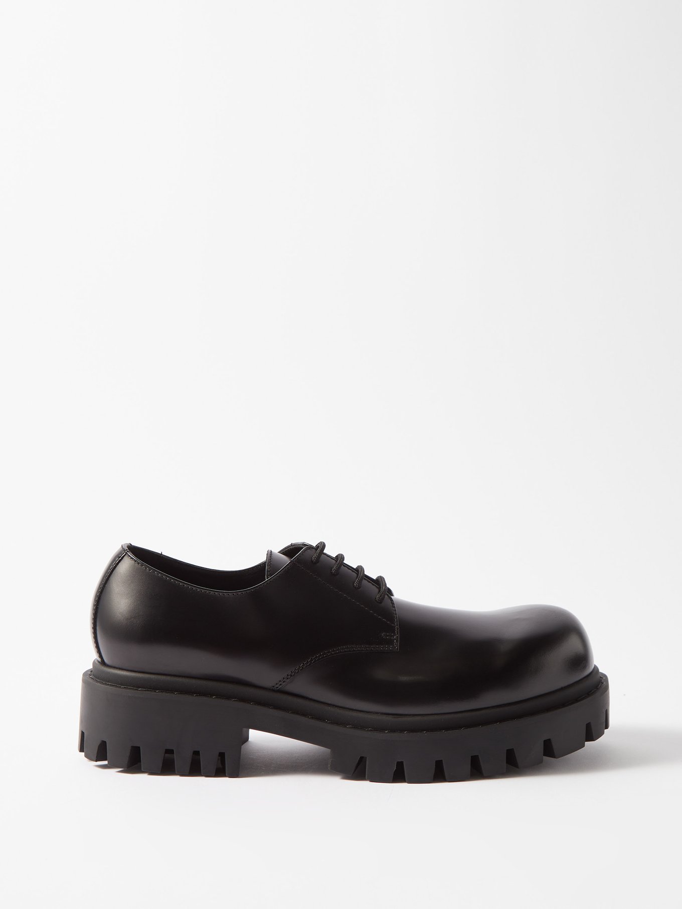 favor forpligtelse stål Black Sergent lug-sole leather derby shoes | Balenciaga | MATCHESFASHION US