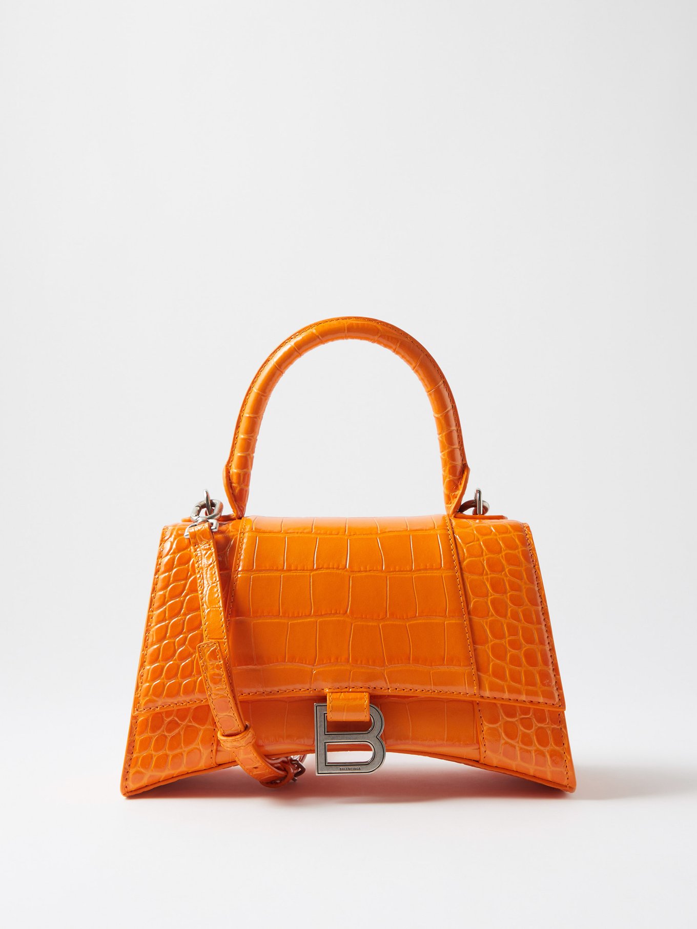 Orange S crocodile-effect leather bag | Balenciaga | US