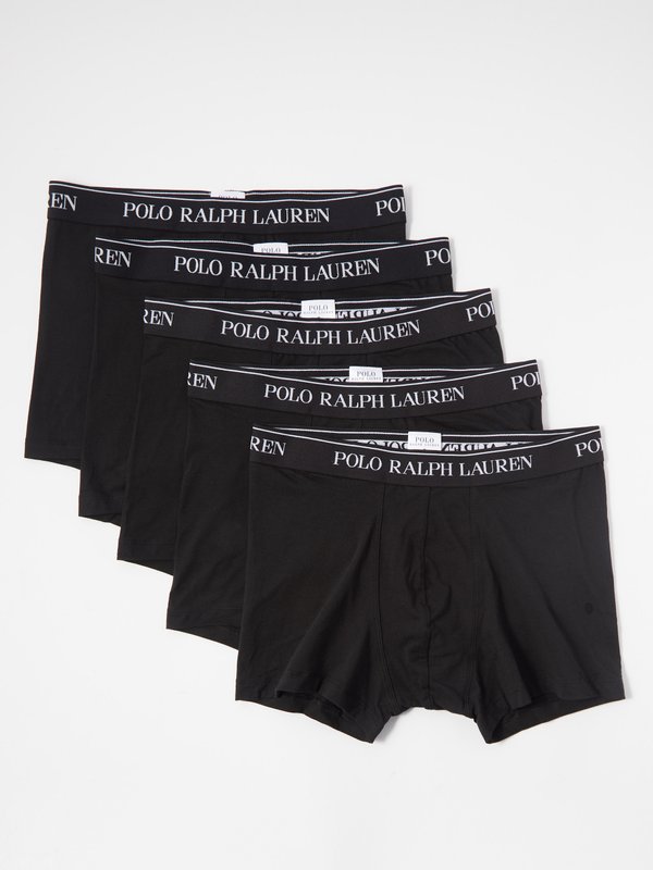 Polo Ralph Lauren Pack of five logo-print cotton-blend trunks