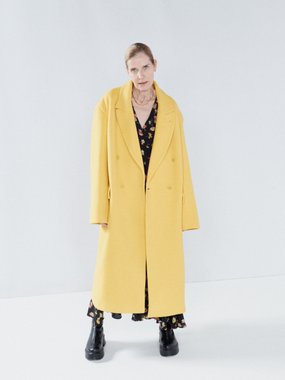 Raey Wool exaggerated shoulder overcoat