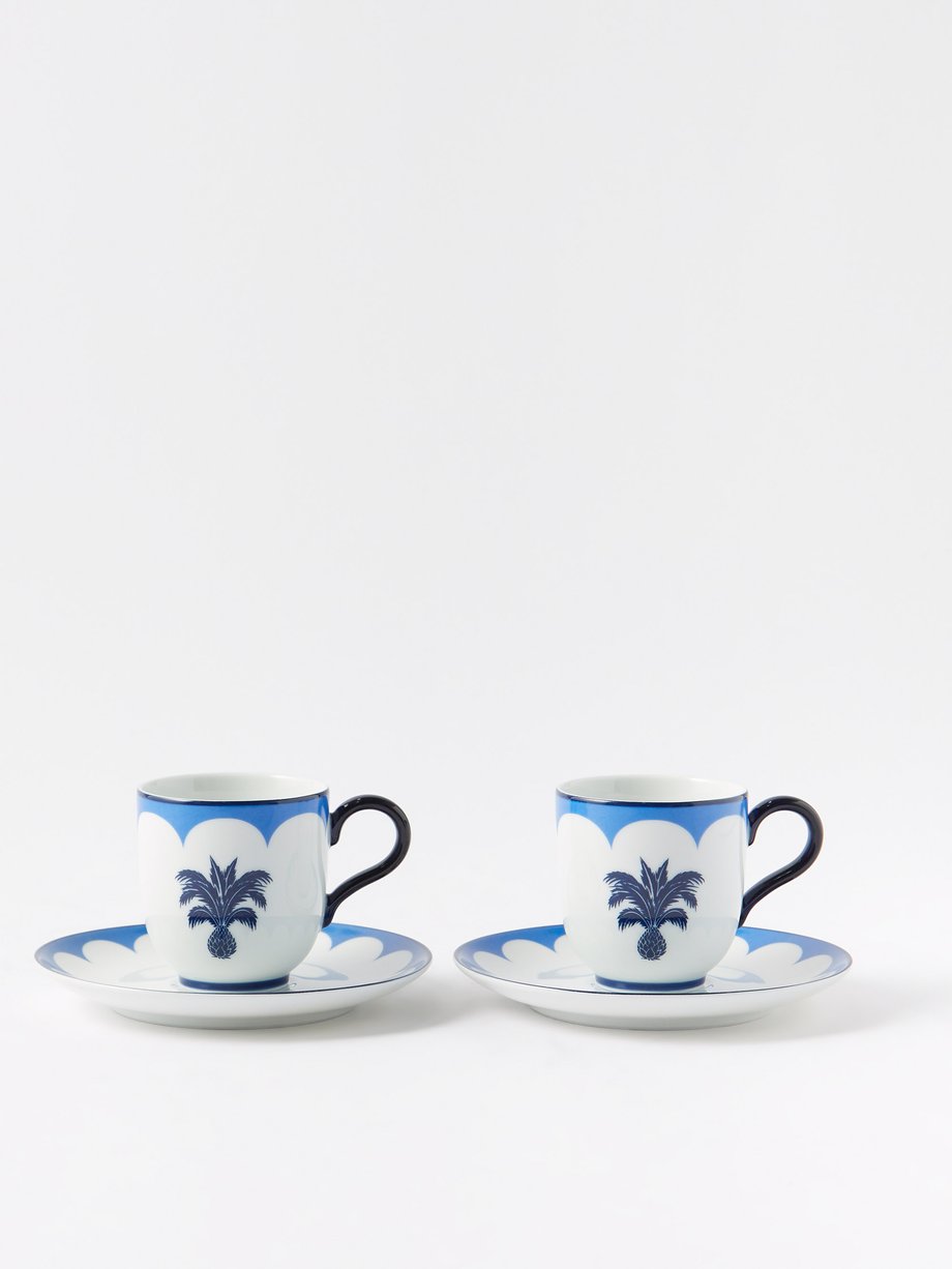 Aquazzura Casa Set of two Jaipur porcelain coffee cups & saucers