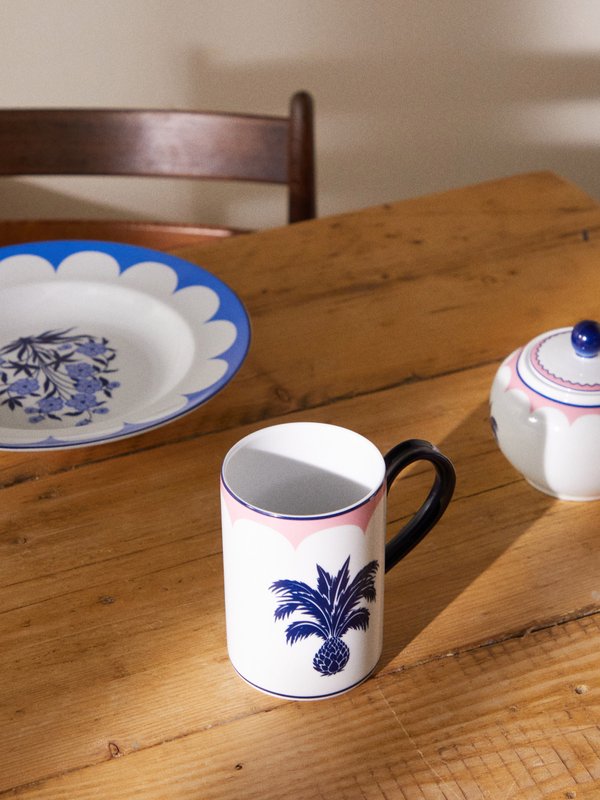 Aquazzura Casa Jaipur botanical-print porcelain mug