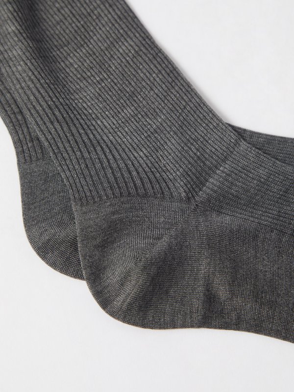 Raey Over-the-knee ribbed silk socks