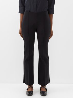 The Row Beca pintucked flared trousers