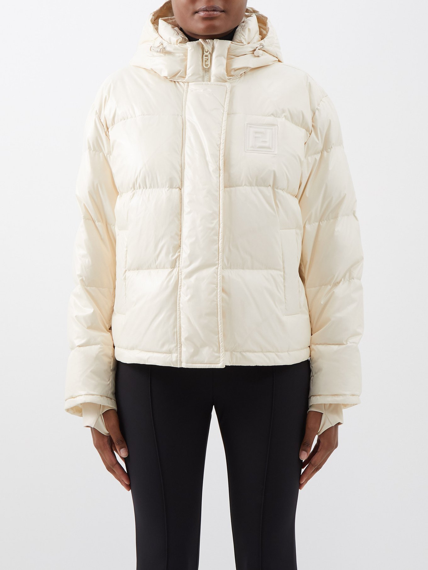Moncler logo-patch Hooded Jacket - Neutrals