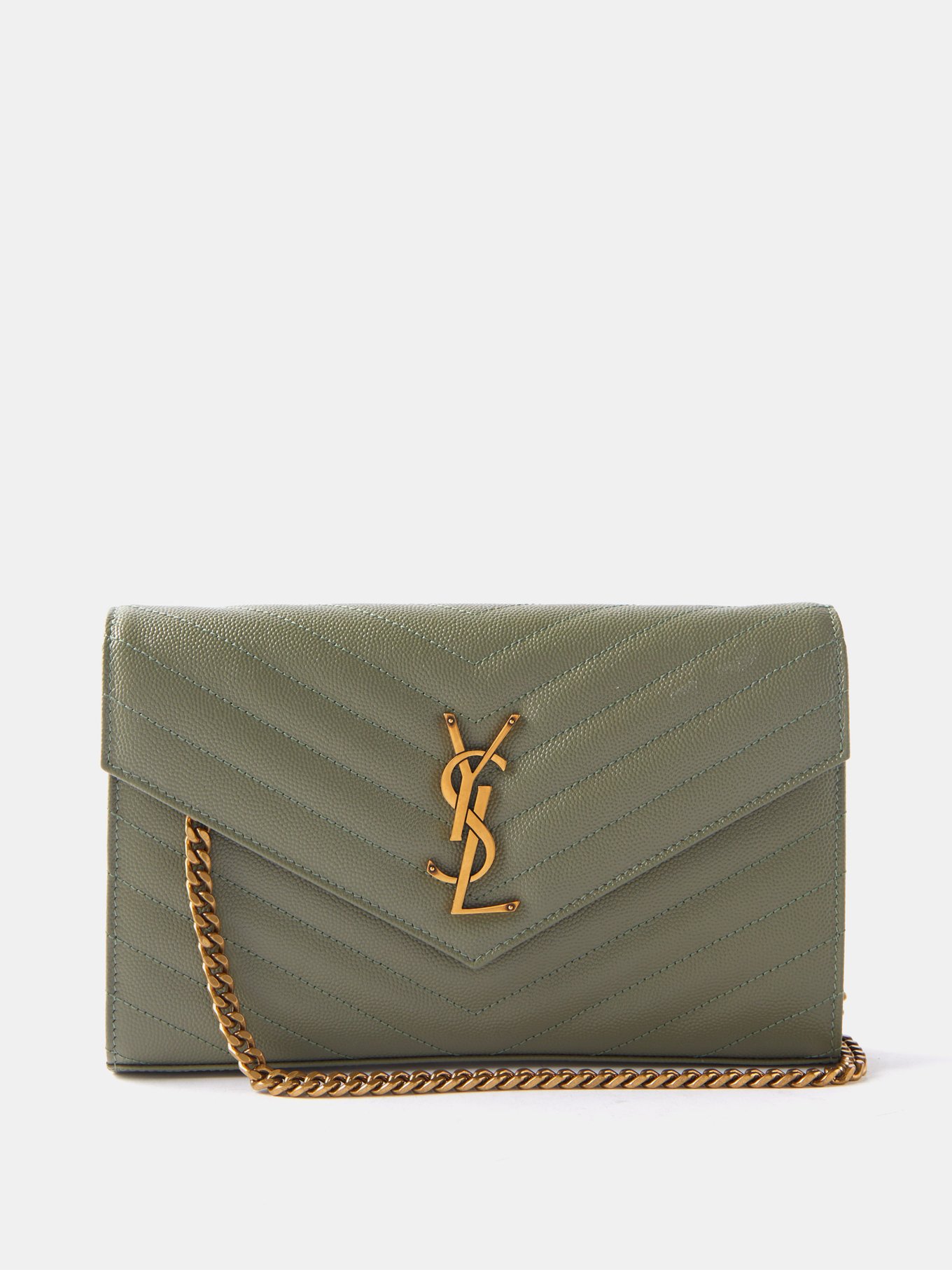 SAINT LAURENT Monogramme quilted leather pouch