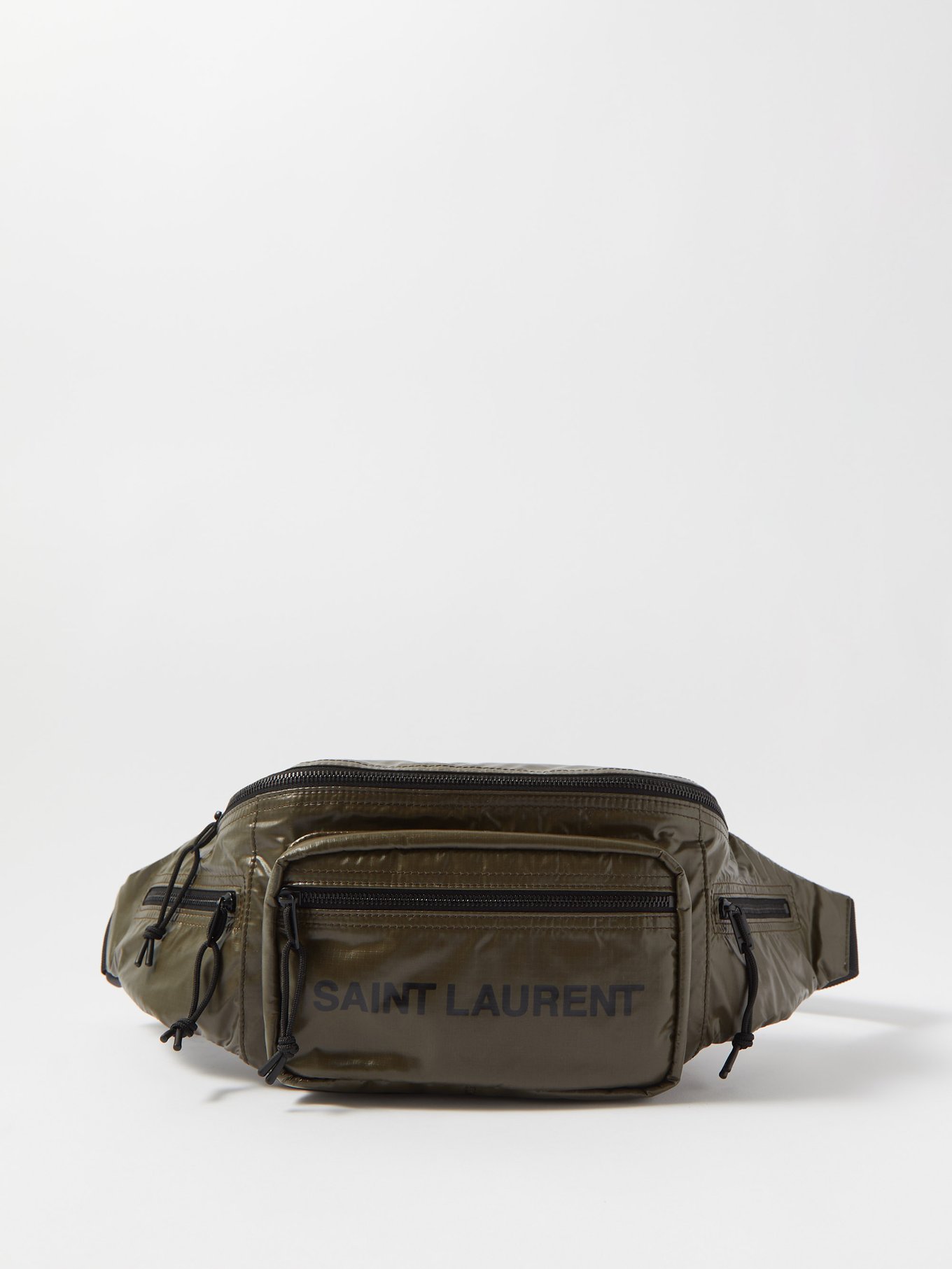 SAINT LAURENT Monogrammed Coated-Canvas Messenger Bag for Men