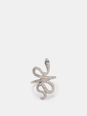 Ileana Makri Slither Snake diamond & 18kt white-gold ring