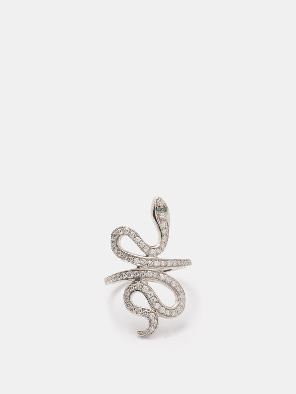 Ileana Makri Slither Snake diamond & 18kt white-gold ring