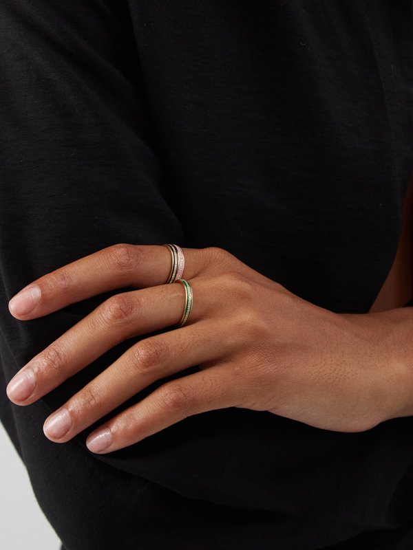 Ileana Makri Thread diamond, enamel & 18kt gold ring