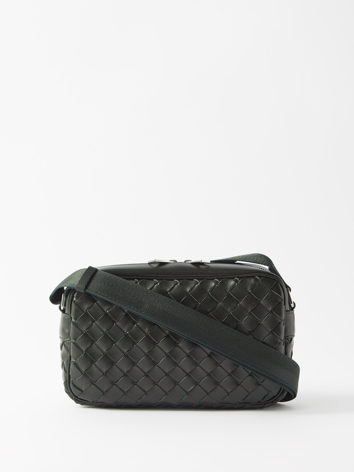 Bottega Veneta® Small Intrecciato Camera Bag in Dark Green. Shop