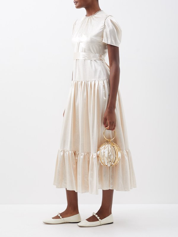 Erdem Laurina pearl-embellished silk-blend dress