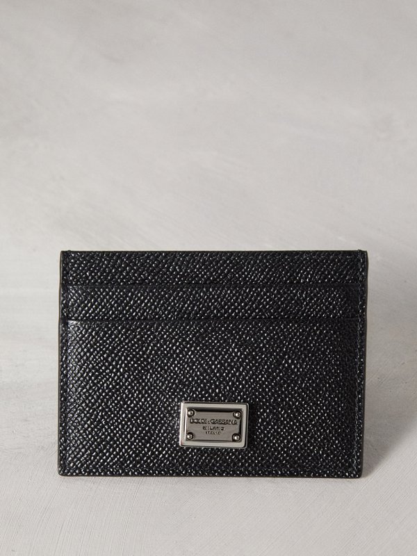 Dolce & Gabbana Logo-plaque leather cardholder