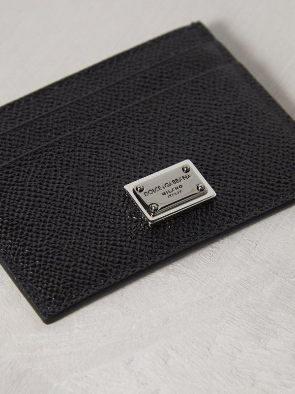 Dolce & Gabbana Logo-plaque leather cardholder