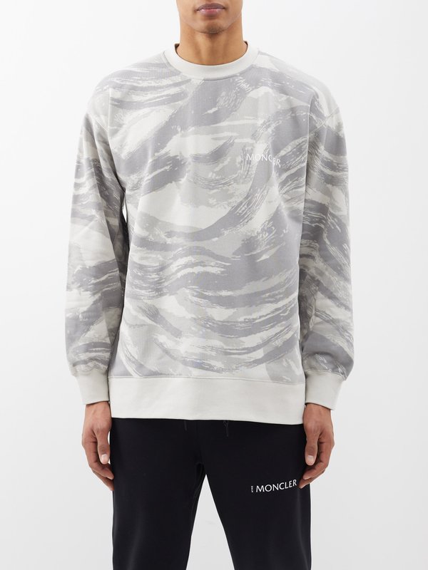 4 MONCLER HYKE (Moncler Genius) Brushtroke-print cotton-jersey sweatshirt