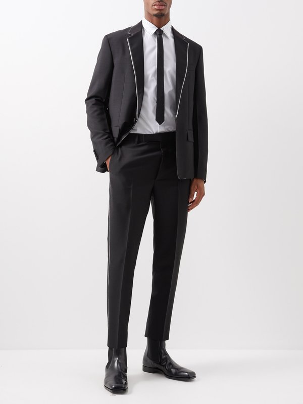 Prada Piped mohair-blend suit trousers