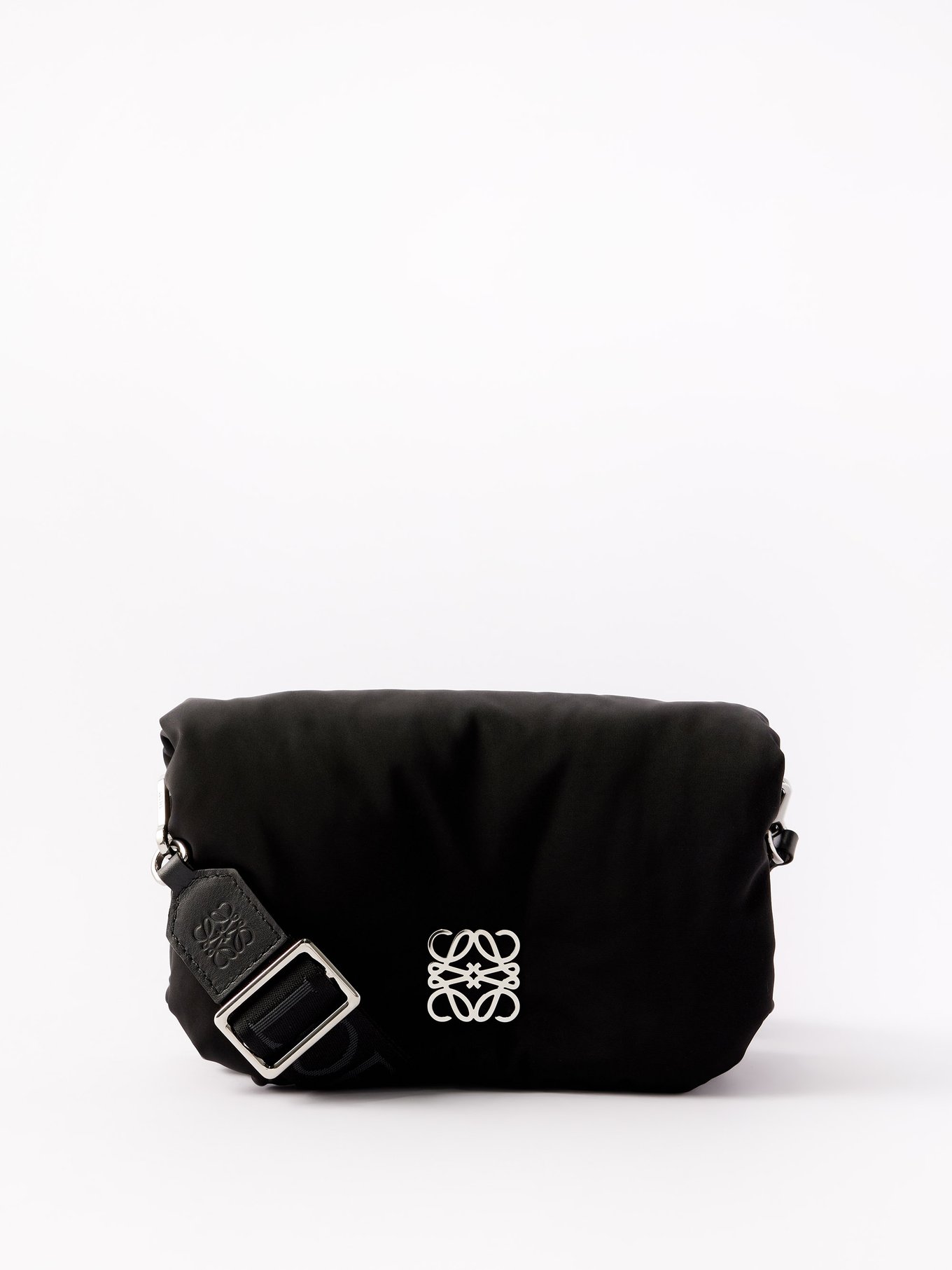 Goya Puffer Anagram Medium Messenger Bag in Black - Loewe
