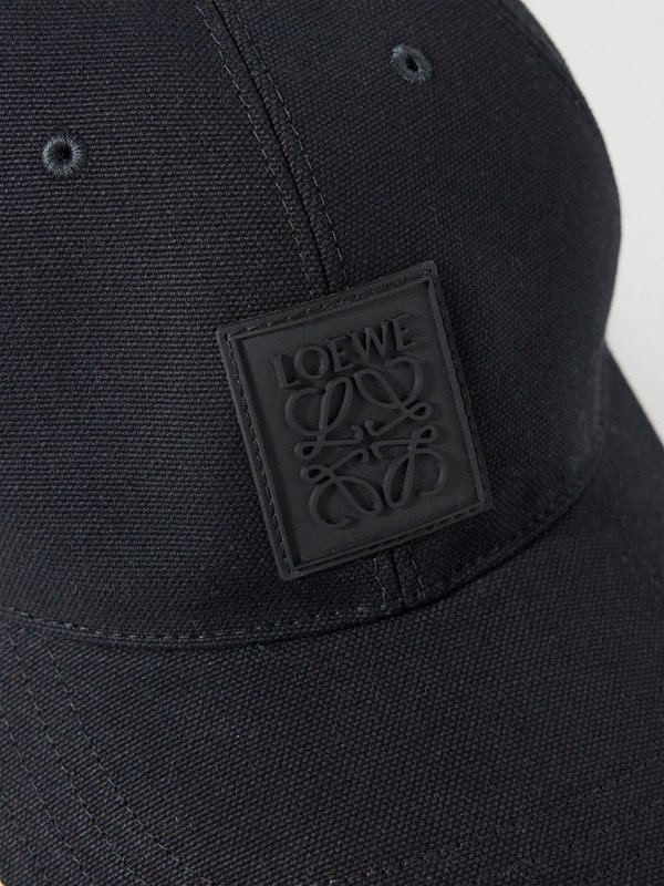 LOEWE Logo-plaque cotton-canvas baseball cap