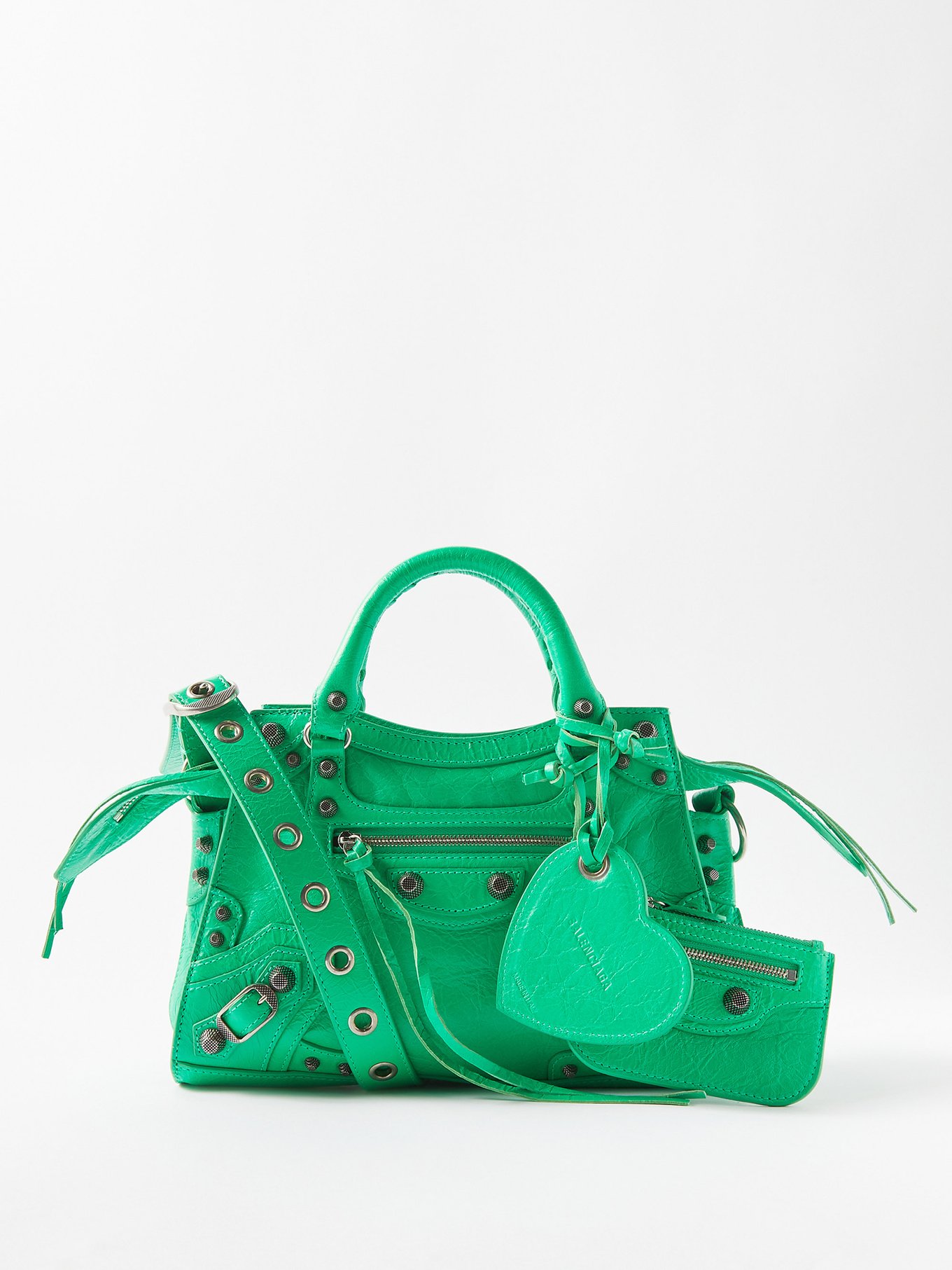 mistet hjerte modnes Vær stille Green Neo Cagole XS studded leather cross-body bag | Balenciaga |  MATCHESFASHION US