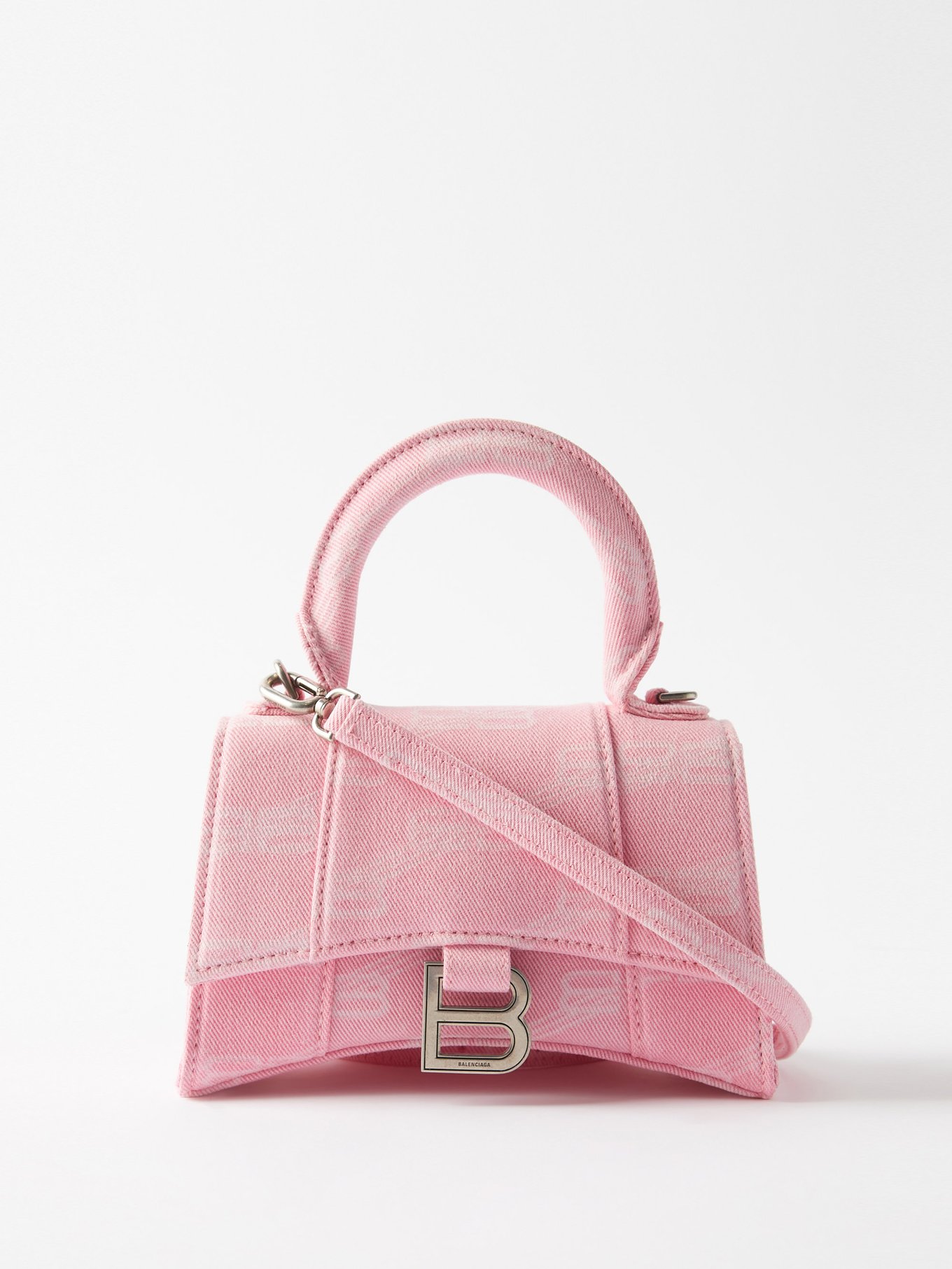 Balenciaga Pink Hourglass Xs Top Handle Bag Mini