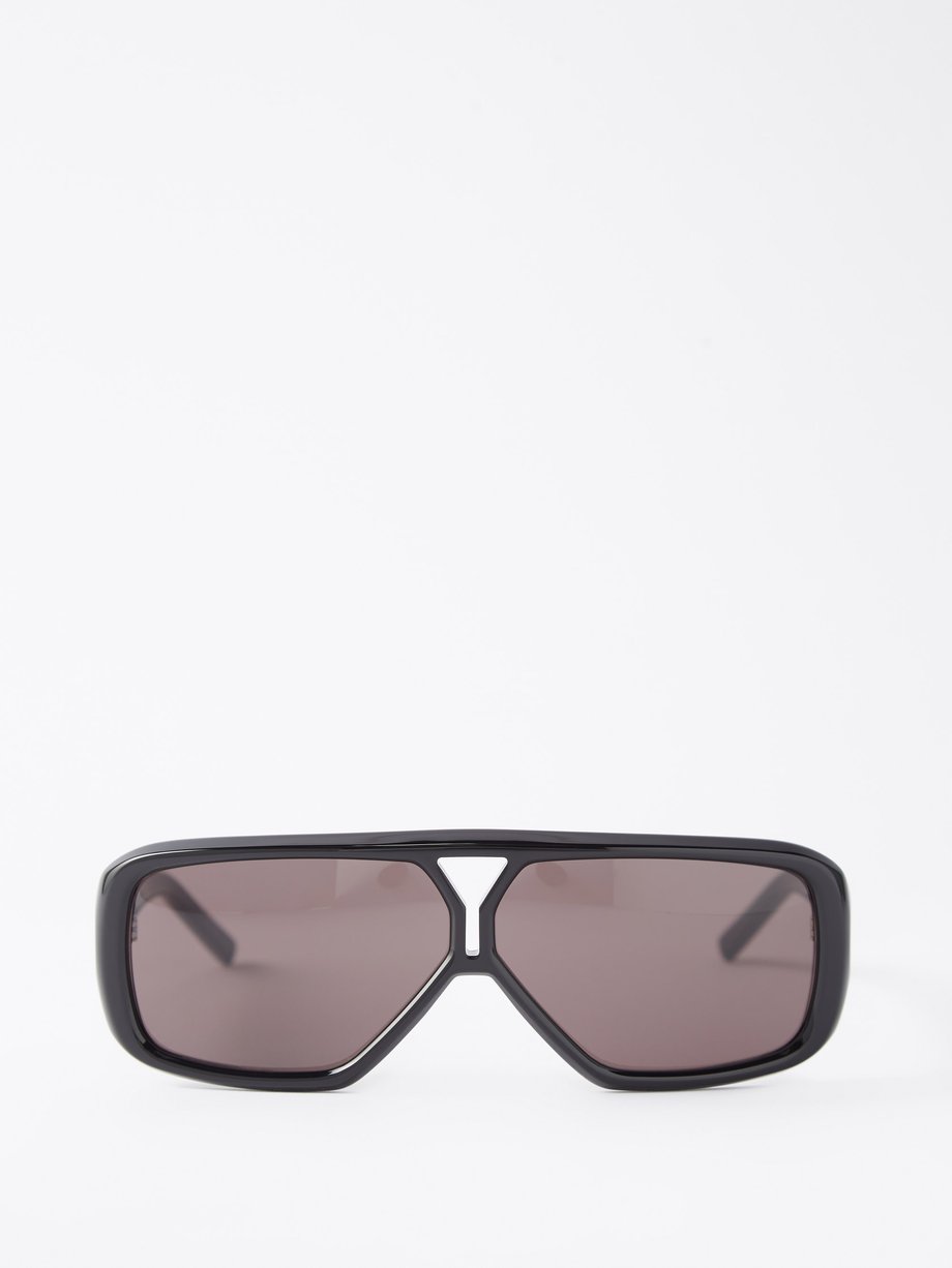 Saint Laurent Eyewear Lunettes de soleil aviateur rectangulaires en acétate