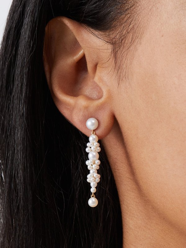Sophie Bille Brahe Grand Escalier de La Reine pearl drop earrings