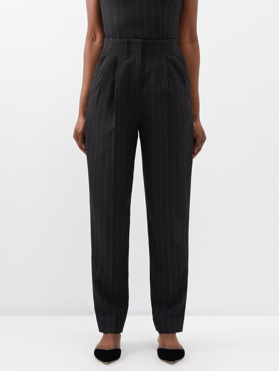 Emilia Wickstead Gus pinstriped wool-blend suit trousers
