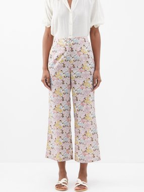 Loup Charmant Faja floral-print organic-cotton trousers
