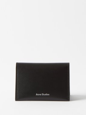 Acne Studios Logo-stamped leather bi-fold cardholder