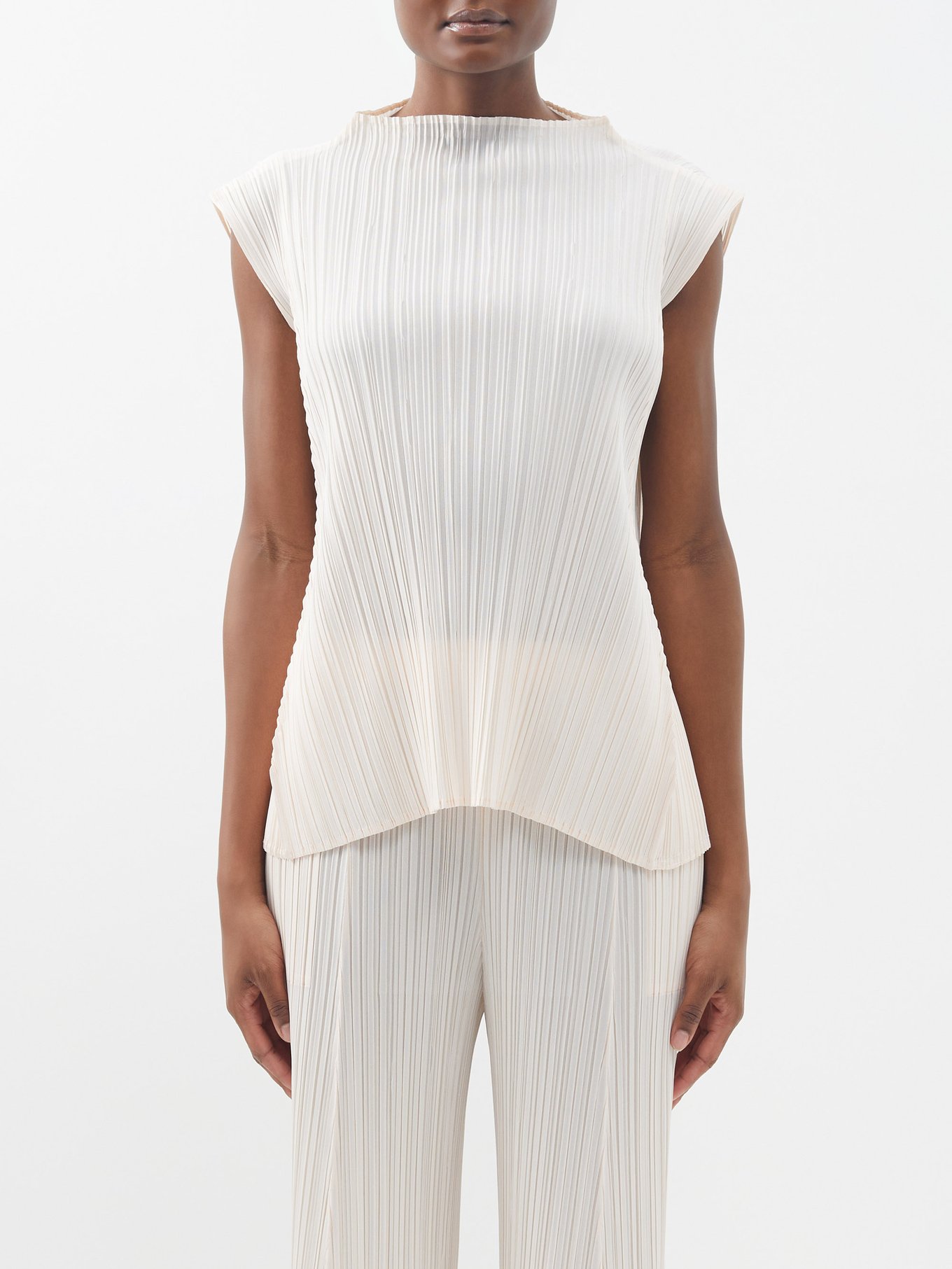Mellow technical-pleated jersey top video