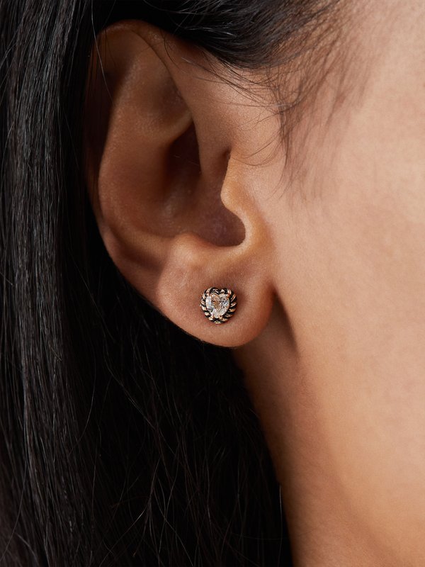 Alison Lou Topaz & 14kt gold single earring