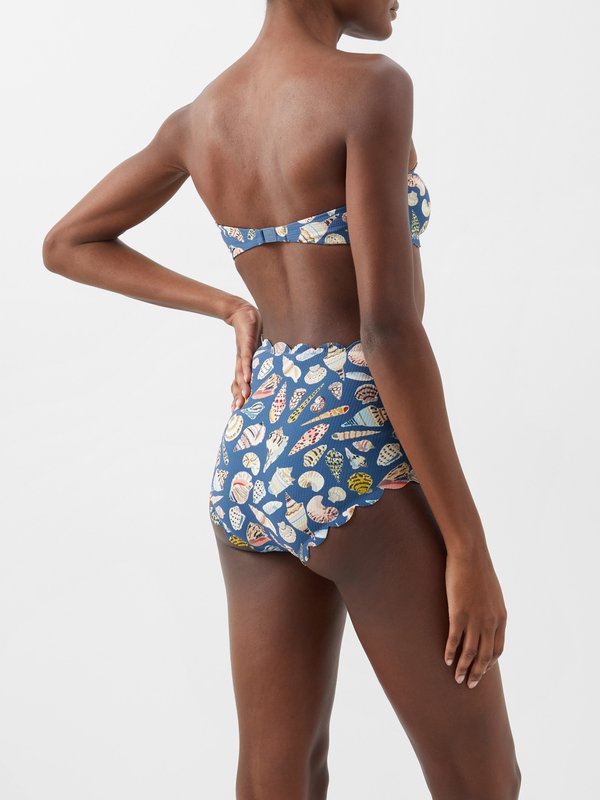 Marysia (Marysia ) Santa Monica shell-print bandeau bikini top