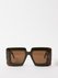 Oversized square tortoiseshell-acetate sunglasses