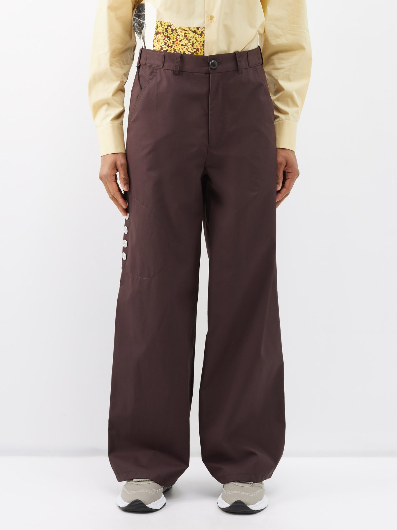 Arjin side-strap cotton trousers | Namacheko